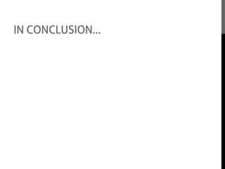 IN CONCLUSION…
I have learnt a great deal on how to use these technologies, and
thanks to the skills learnt together, we can make our film better
than before. With these skills we could easily make plans and
change them if we faced a problem. We faced some difficult
problems with Adobe Premiere Elements but with some help we
overcame this and it allowed us to be happy with the outcome
with our film feature.
I think learning how to operate all this technology has abled us to
be more free in decision making and I believe that we were happy
with our end product due to this.
 