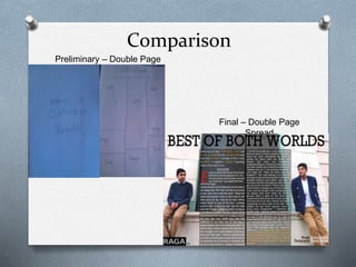 Comparison
Preliminary – Double Page
Spread
Final – Double Page
Spread
 