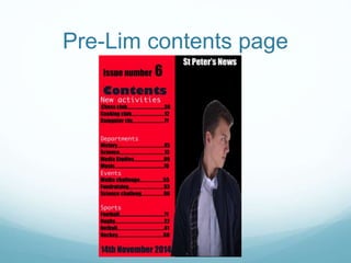 Pre-Lim contents page
 