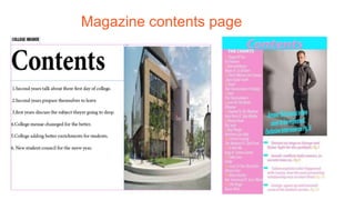 Magazine contents page
 