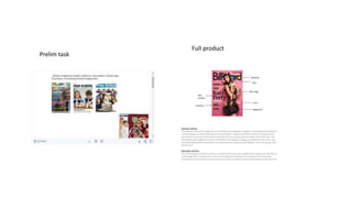 Prelim task
Full product
 