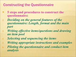 Questionaire | PPT