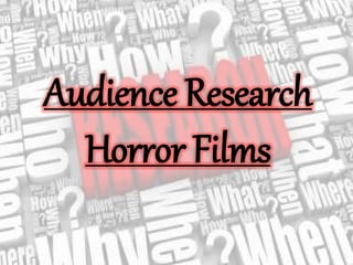 Audience Research
Horror Films
 