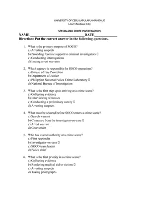 questionaire Crime scene investigation.docx