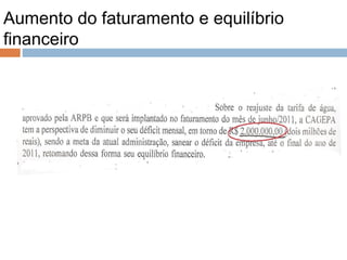 Aumento do faturamento e equilíbrio
financeiro
 