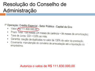 Resolução do Conselho de
Administração




      Autoriza o valos de R$ 111.830.000,00
 