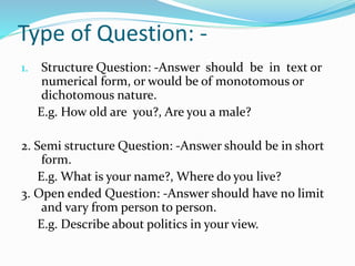 Question and questionnaire design | PPT