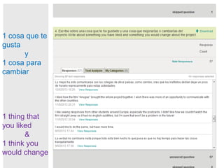 1 cosa que te
gusta
y
1 cosa para
cambiar
1 thing that
you liked
&
1 think you
would change