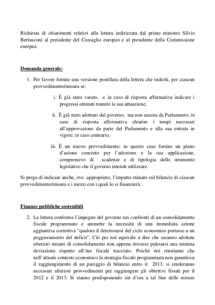 Lettera richiesta piano di ammortamento