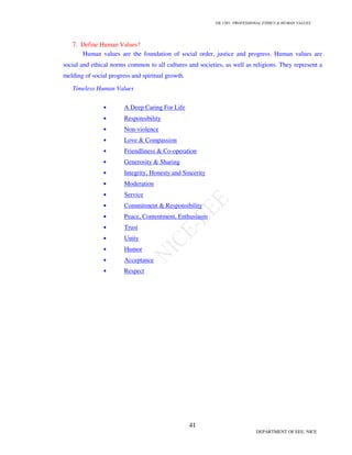 GE 1301- PROFESSIONAL ETHICS  HUMAN VALUES
38
DEPARTMENT OF EEE, NICE
Strong preferential treatment involves giving preference to minority applicants or
women over better qualified applicants from other groups.
 