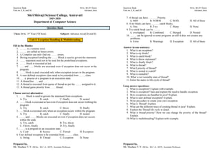 B.Sc. III(VI Sem) Question Bank Advance Java(Unit:1,2, and 5) | PPT