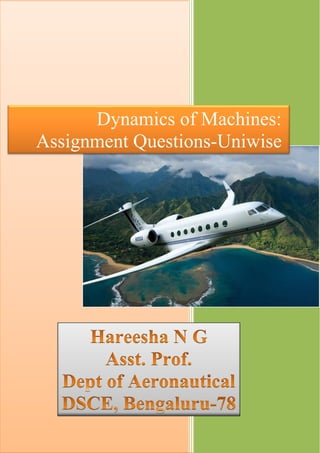 Dynamics of Machines:
Assignment Questions-Uniwise
 