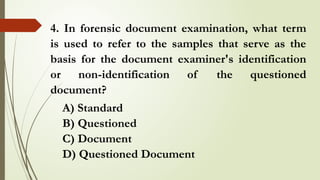 QUESTIONED DOCUMENTS EXAMINATION PRESENTATION | PPTX