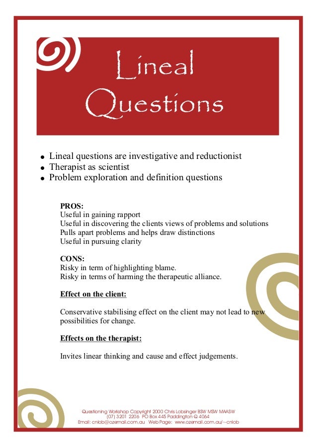 Questioning intentions presentation