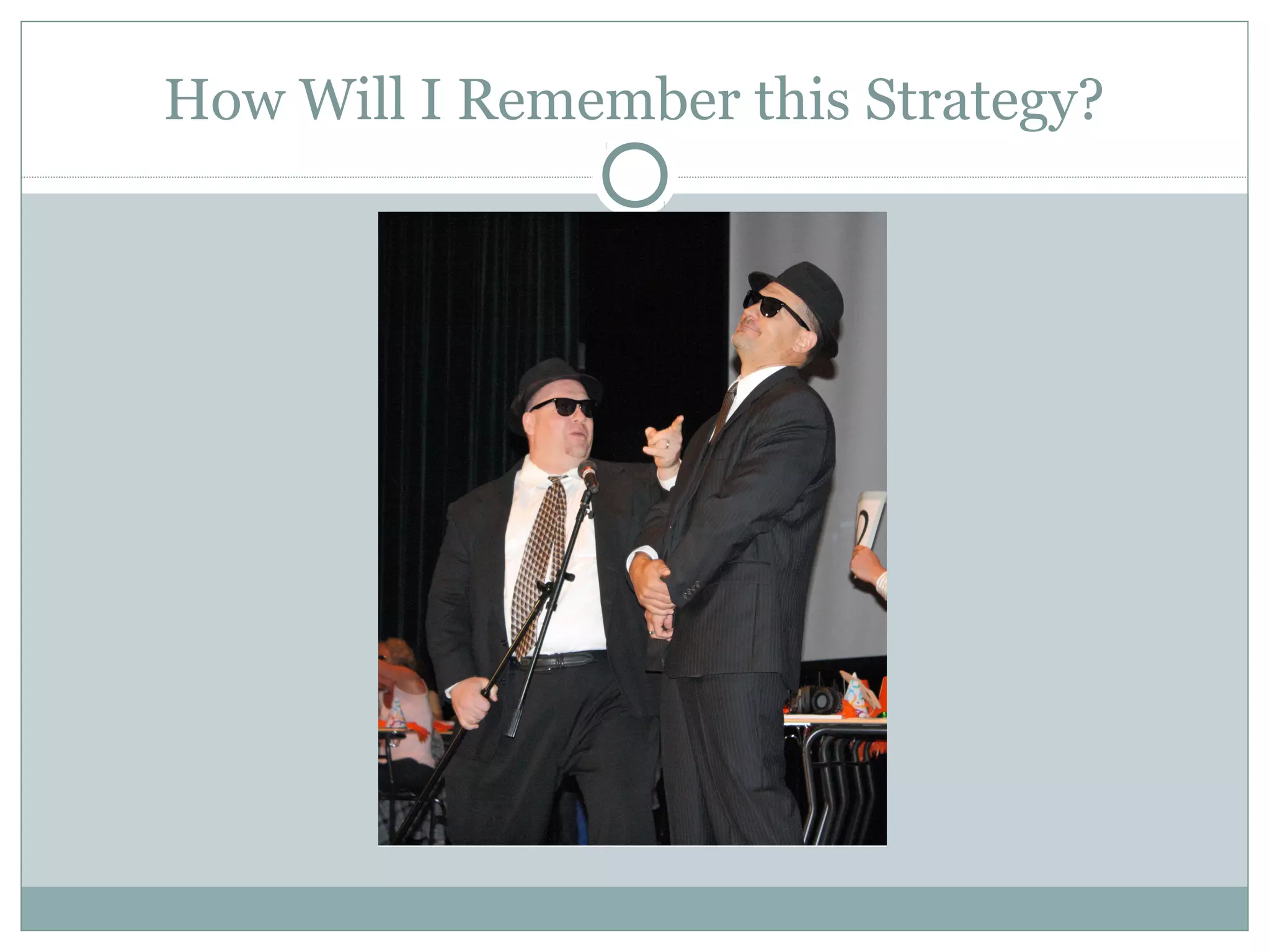 How Will I Remember this Strategy?
 