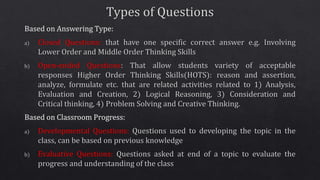 Questioning: Skill and Practices | PPTX