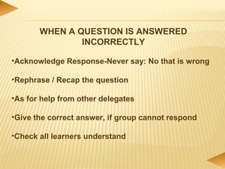 Questioning Techniques (Training of Trainers) | PPT