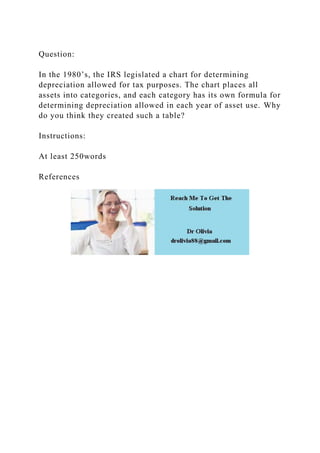 IRS Depreciation Chart: Purpose and Benefits | PDF