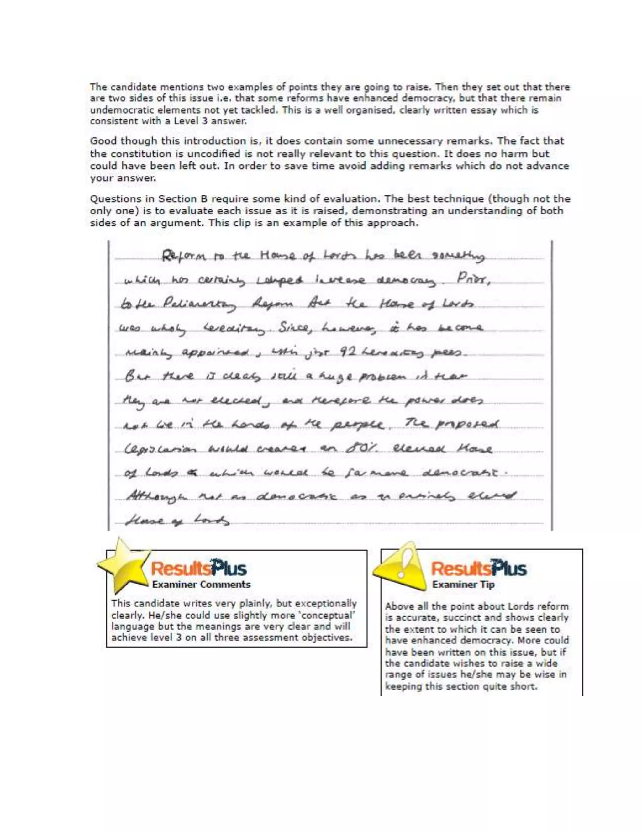 Question, mark scheme, examiners report and model answer jan 13