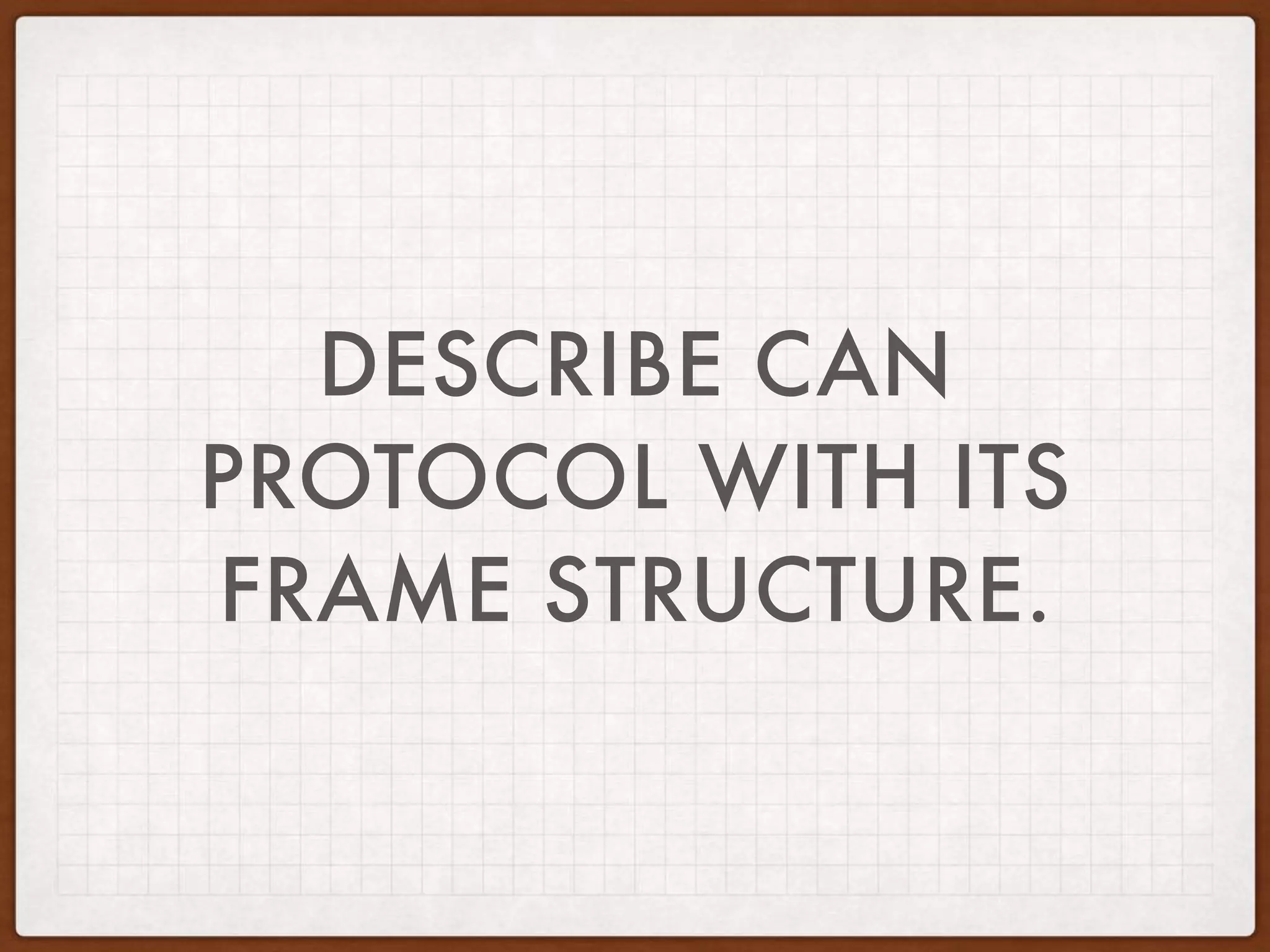 DESCRIBE CAN
PROTOCOL WITH ITS
FRAME STRUCTURE.
 