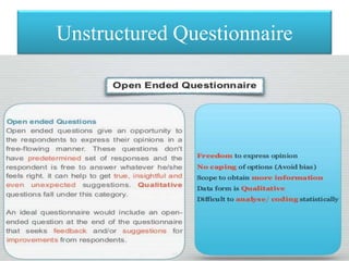 Unstructured Questionnaire
 