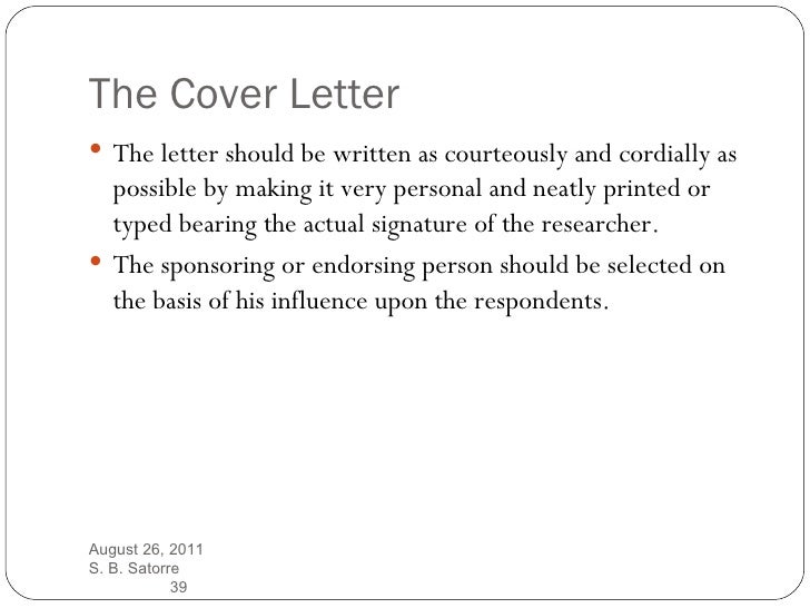 questionnaire cover letters for survey research office in