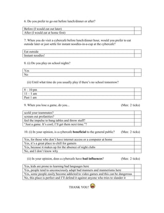 Questionnaire | PDF