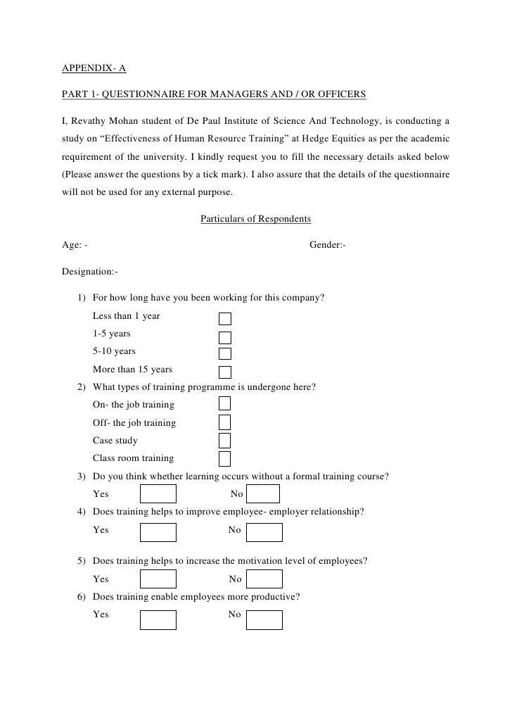 questionnaire employee attitude survey questionnaire sample