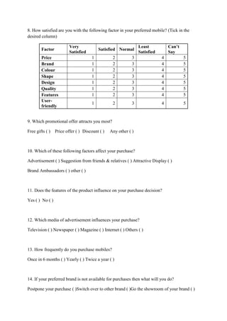Questionnaire | DOCX