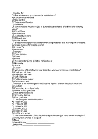 Mobile Phone Questionnaire.pdf Questionnaire | DOCX