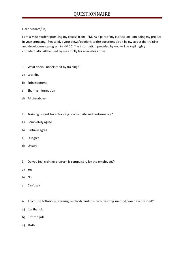 Sample Survey Questions For Training Yapis Sticken Co - questionnaire on training and development