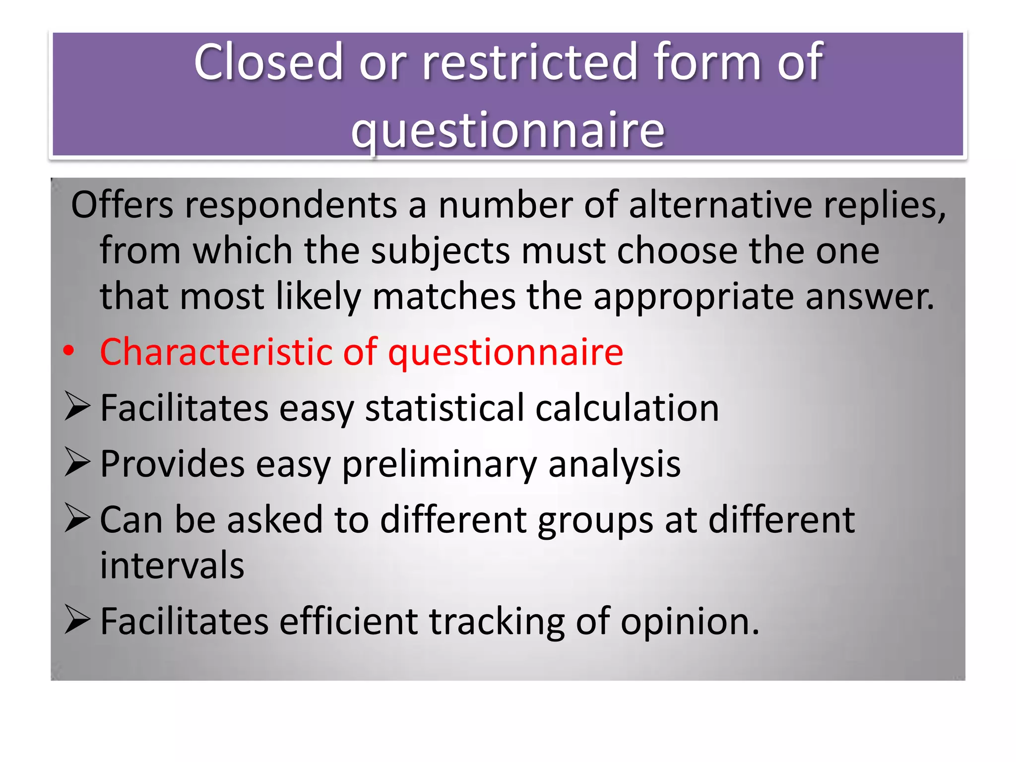 Questionnaire | PPTX