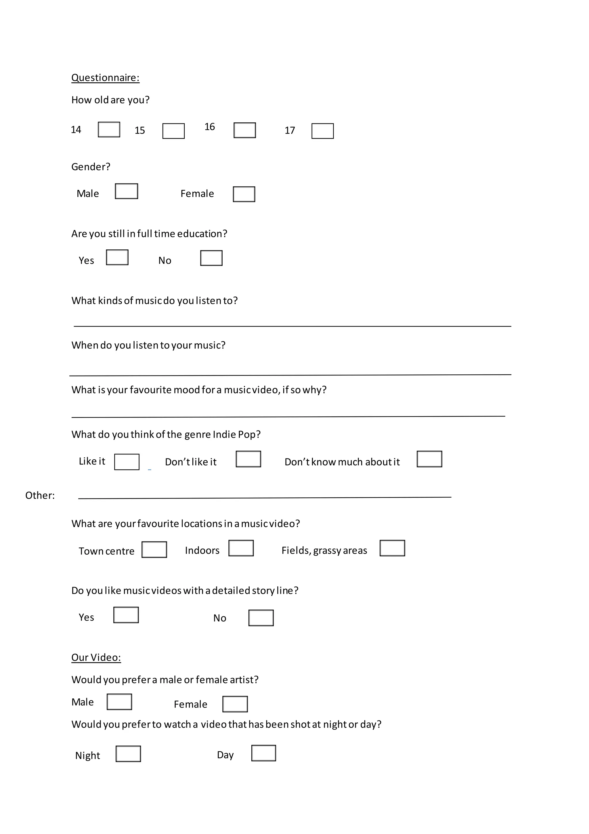Questionnaire | DOCX