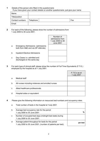 Questionnaire on healthcare | PDF