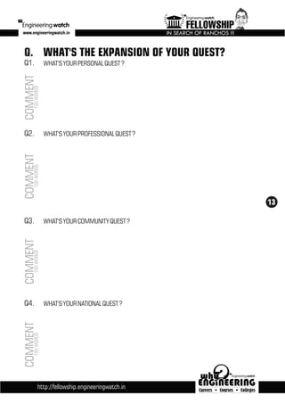 Engineering Watch Fellowship Questionnaire Booklet