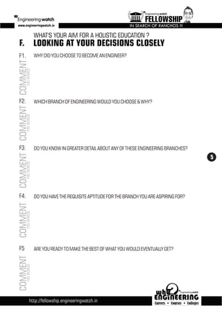 Engineering Watch Fellowship Questionnaire Booklet