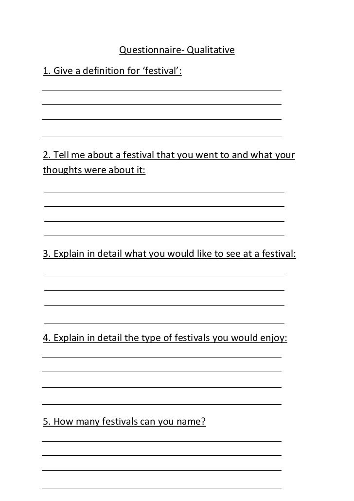 example of qualitative research survey questionnaire