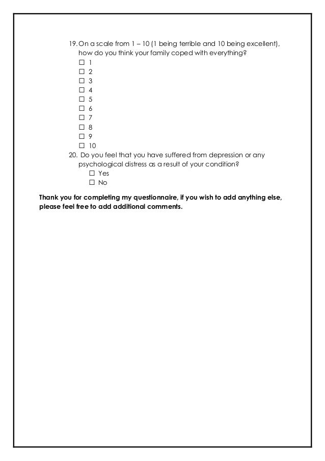 Scoliosis Questionnaire
