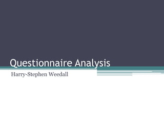 Questionnaire Analysis 
Harry-Stephen Weedall 
 