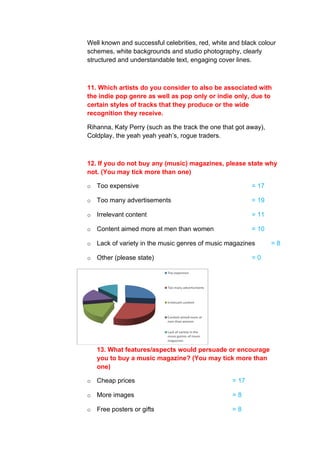 Questionnaire and results