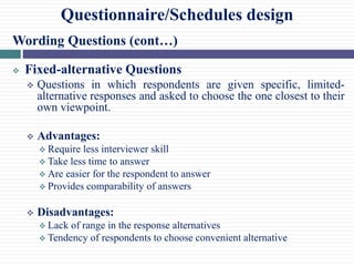 Questionnaire and schedules design | PPTX