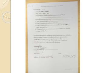 Questionnaire & consent