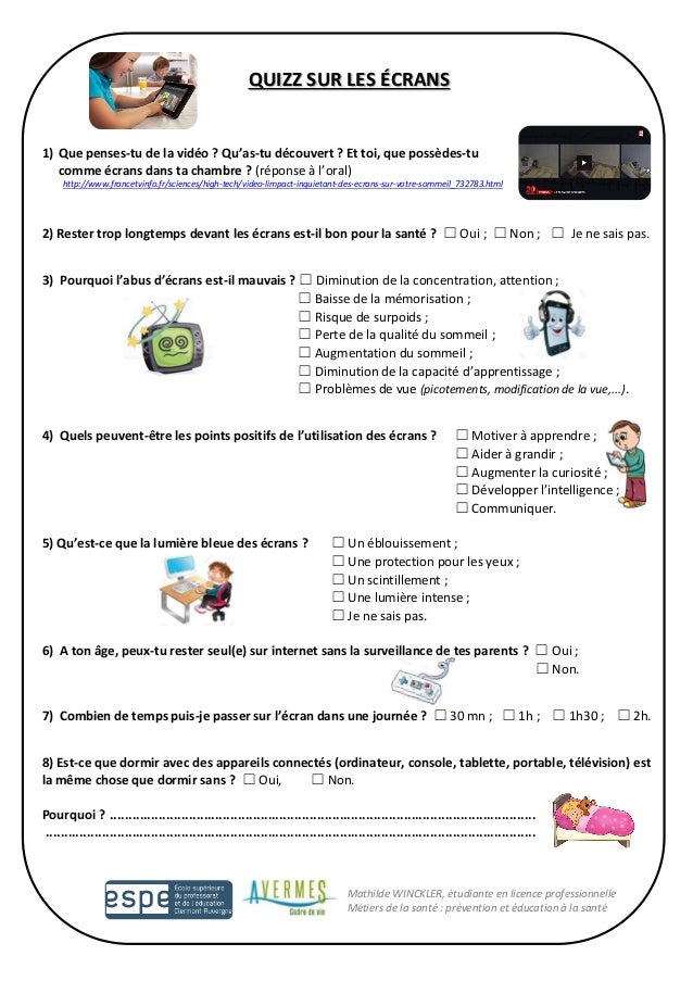 Questionnaire écrans