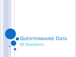 QUESTIONNAIRE DATA
20 Questions
 