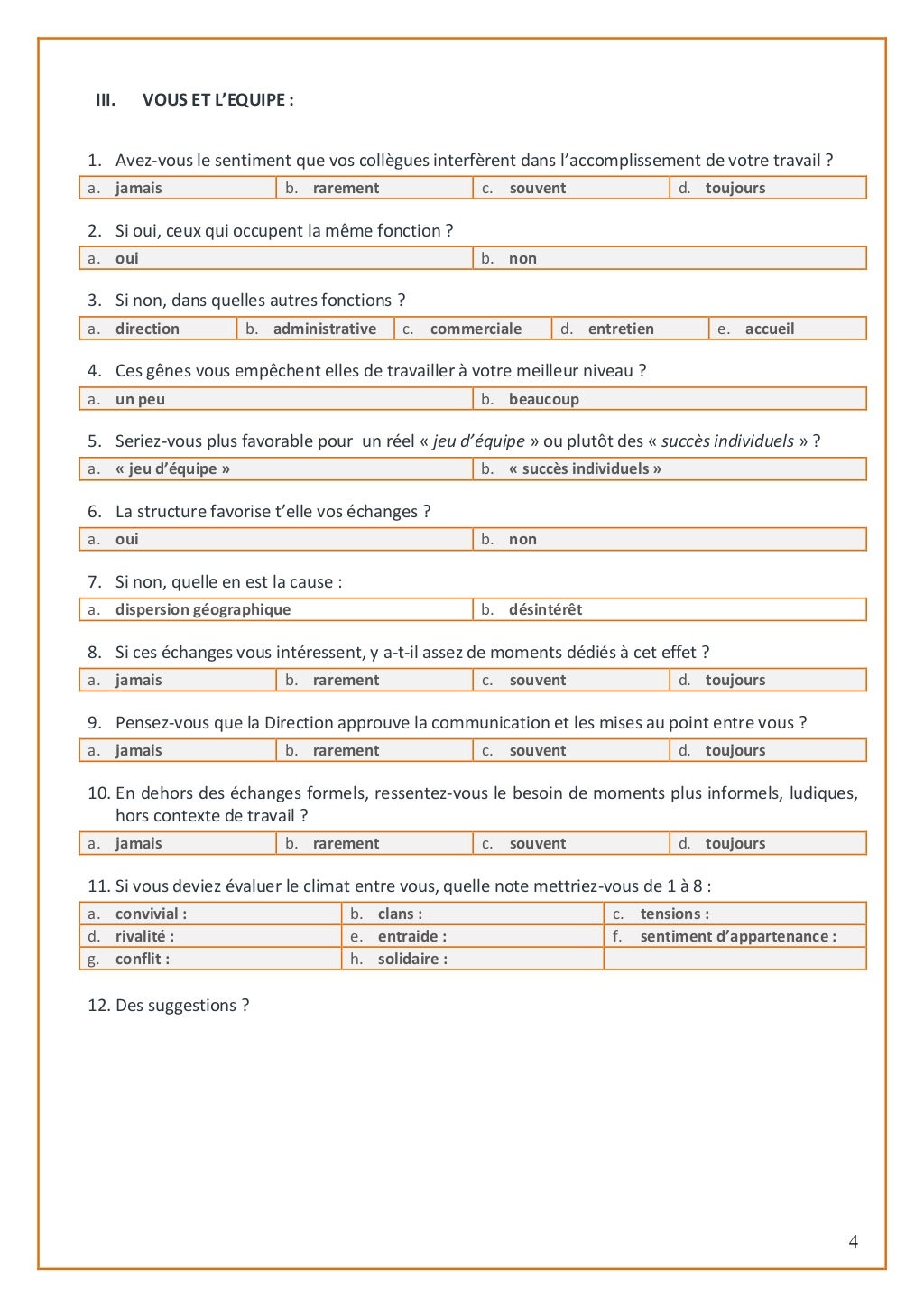 Questionnaire de satisfaction des employés de vit'halles