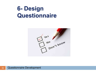 6- Design
Questionnaire
32 Questionnaire Development
 