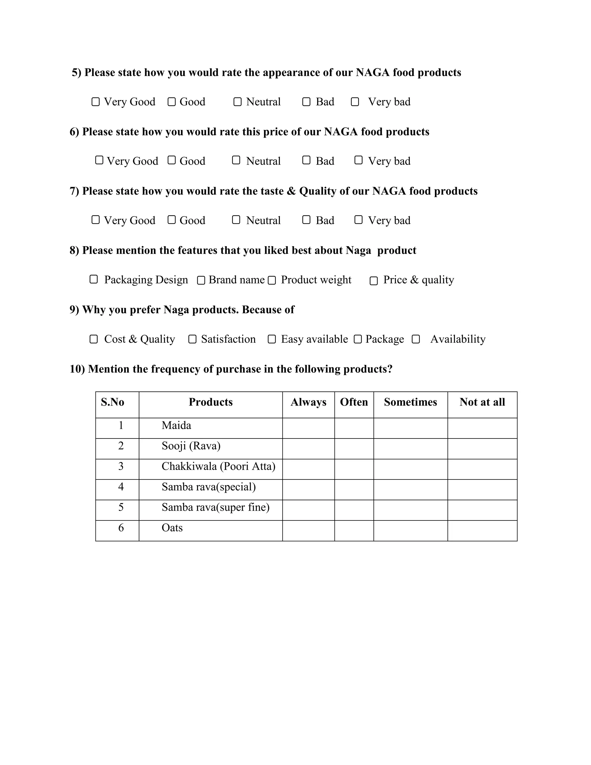 Project Questionnaire model for 