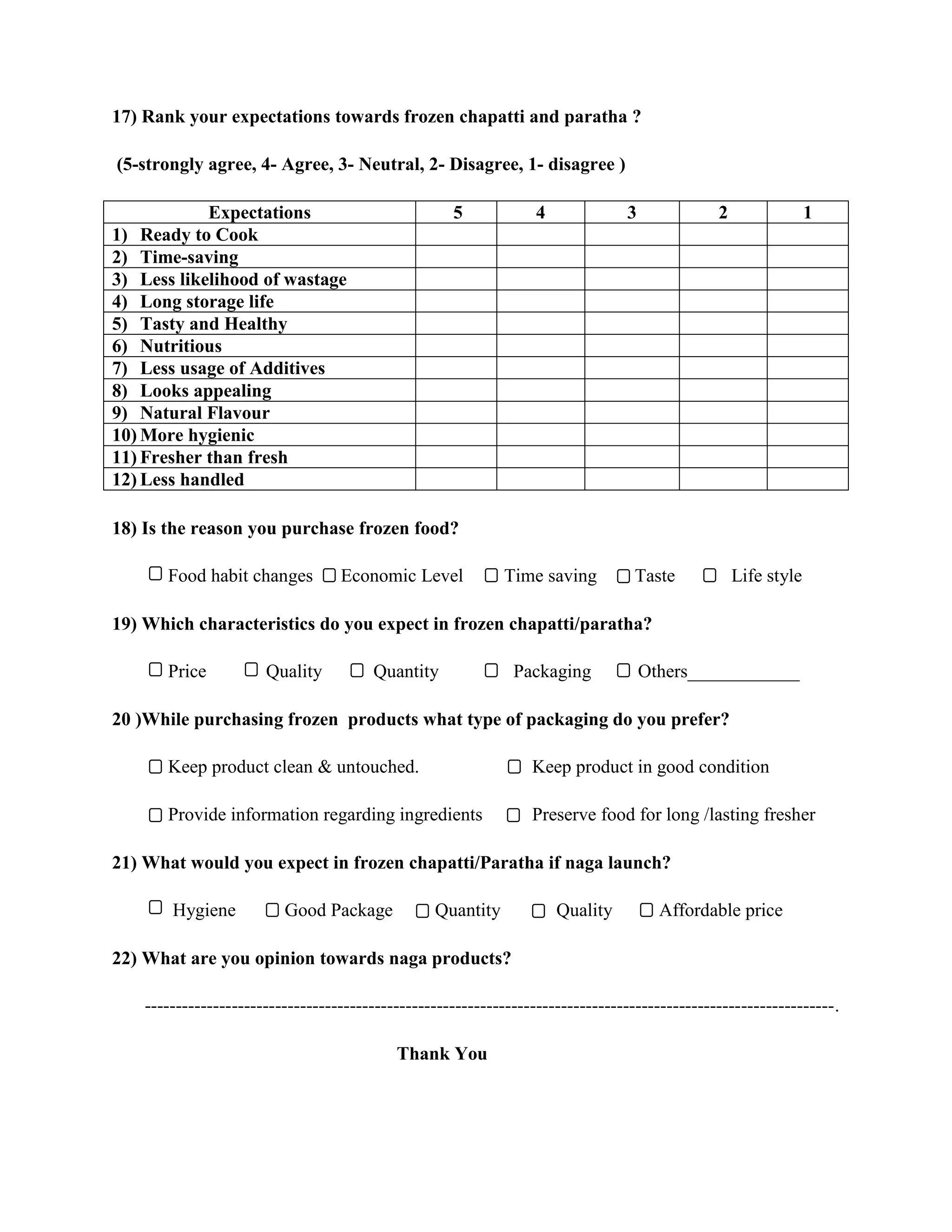 Project Questionnaire model for 