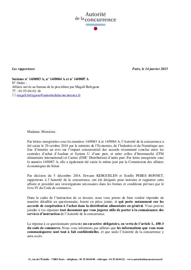 questionnaire fournisseurs  autorite de la concurrence