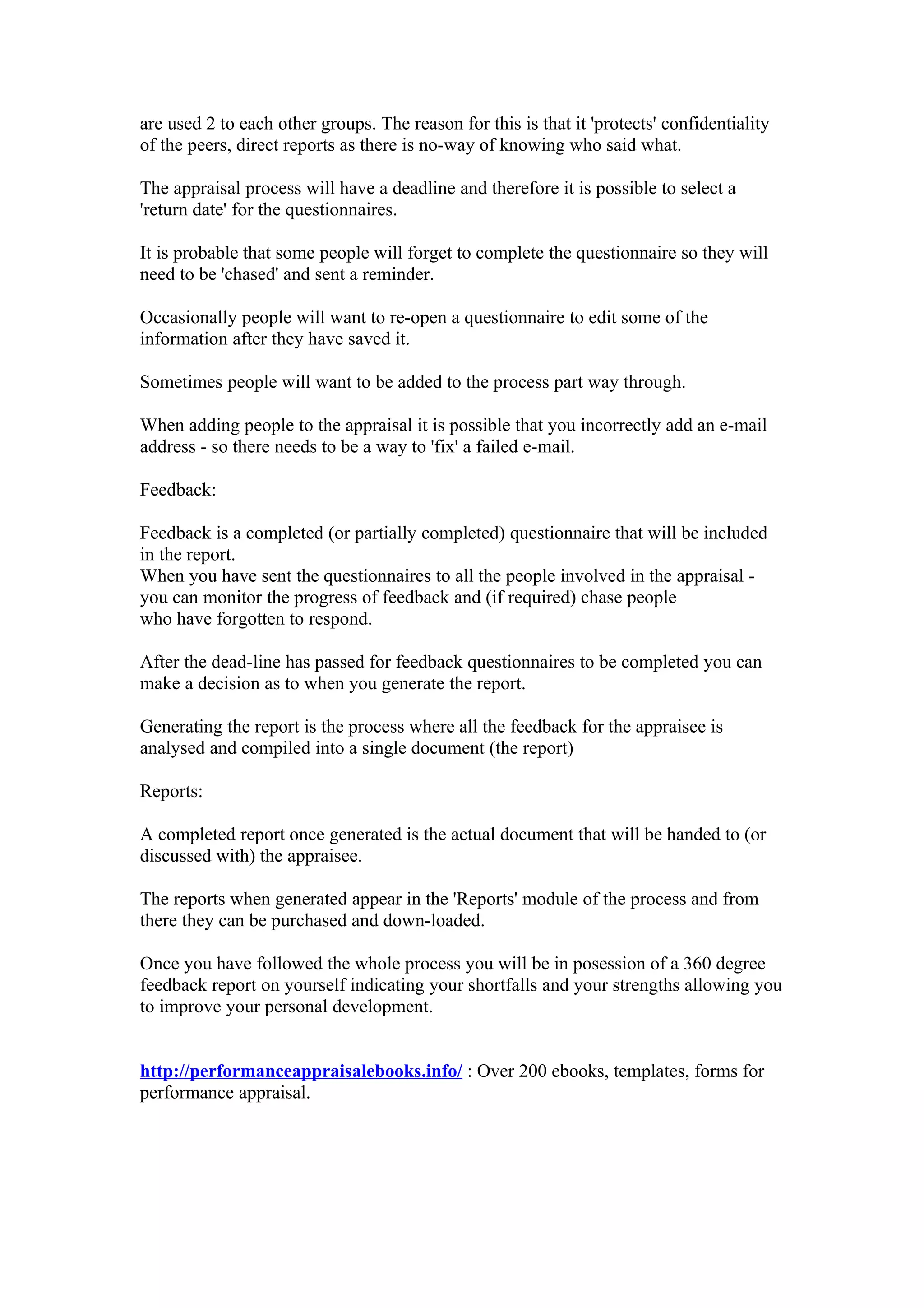 Questionnaire of performance appraisal | DOC